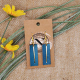 Handcrafted Veg Tan Leather Bar Earrings