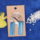 Handcrafted Veg Tan Leather Bar Earrings