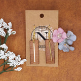 Handcrafted Veg Tan Leather Bar Earrings