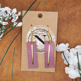 Handcrafted Veg Tan Leather Bar Earrings