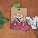 Heart Earrings with Arrow Charm