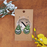 Tear Drop Earrings with Heart Charm