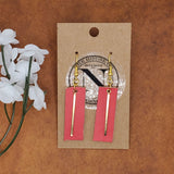 Handcrafted Veg Tan Leather Bar Earrings