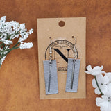 Handcrafted Veg Tan Leather Bar Earrings