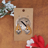 Tear Drop Earrings with Heart Charm