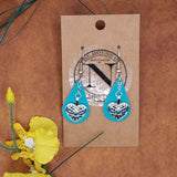 Tear Drop Earrings with Heart Charm