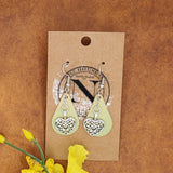 Tear Drop Earrings with Heart Charm
