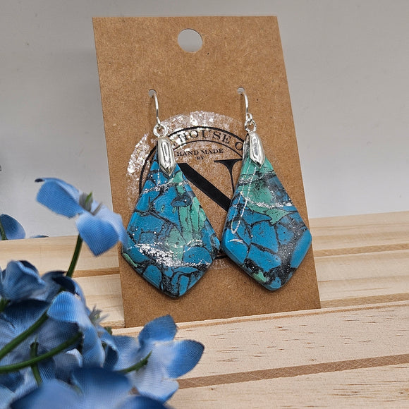 Turquoise Serenity Handcrafted Polymer Clay Earrings