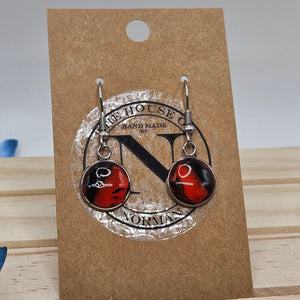 Red and Black Polymer Clay Earrings