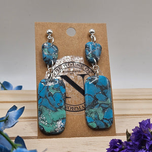 Turquoise Cascade Handcrafted Polymer Clay Earrings