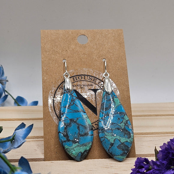 Turquoise Tranquility Handcrafted Polymer Clay Earrings