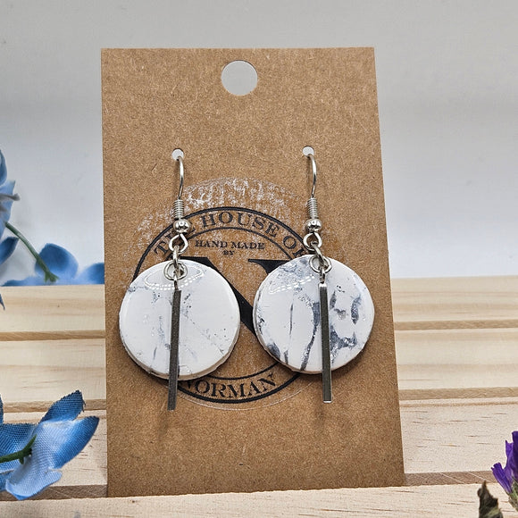 Marble Elegance Handcrafted Polymer Clay Earrings