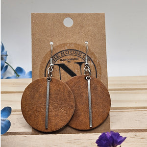 Rustic Charm Handcrafted Veg Tan Leather Earrings