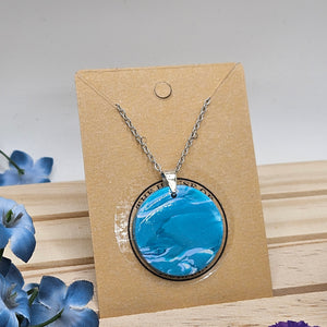 Ocean Wave Handcrafted Polymer Clay Pendant Necklace