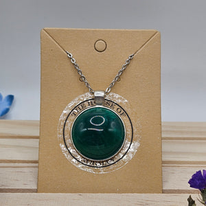 Emerald Green Acrylester Cabochon Necklace