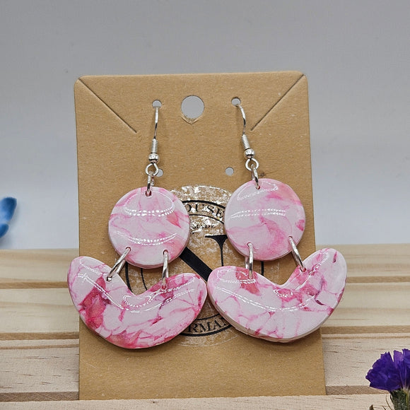 Blushing Rose Handcrafted Polymer Clay Earrings