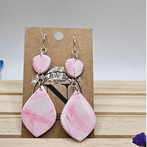 Pink Swirl Harmony Handmade Polymer Clay Earrings