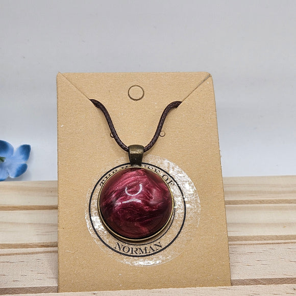 Ruby Red Acrylester Pendant Necklace