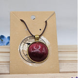 Ruby Red Acrylester Pendant Necklace