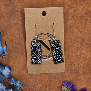 Boho Noir Rectangular Handmade Polymer Clay Earrings