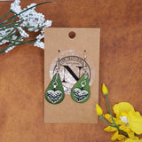 Tear Drop Earrings with Heart Charm